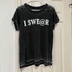 Recycled Karma Telegrams NWOT I Swear Folded Short Sleeve Tee size small